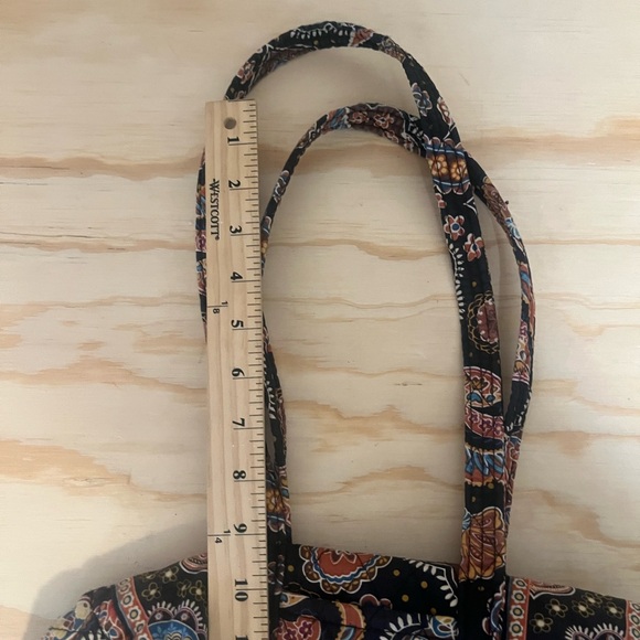 Vera Bradley Quilted Handbag Black w/Fall Colorful Paisley  Design - Picture 8 of 8